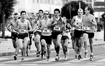 Athletes and children groups